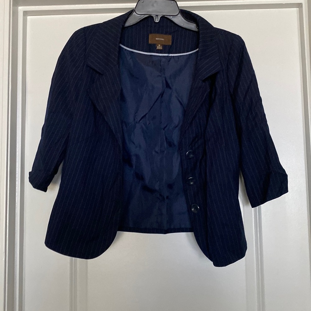 Merona Suit Jacket Navy Blue Like New Size 10